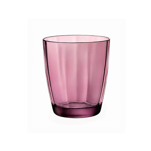 Vaso de vidrio rosa modelo Pulsar, 39cl, BORMIOLI ROCCO.