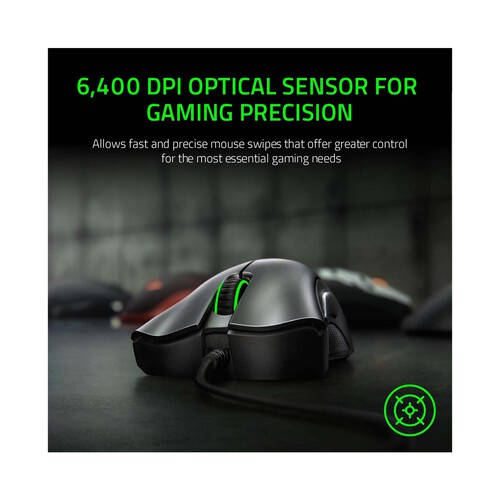 Ratón gaming  RAZER DeathAdder Essential, 6400 DPI, 5 botones programables.