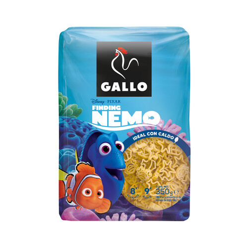 GALLO Encontrando a Nemo Pasta seca con formas de divertidos peces 350 g.