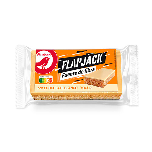 Barrita de avena energética con chocolate blanco y yogur PRODUCTO ALCAMPO FLAPJACK 50 g.