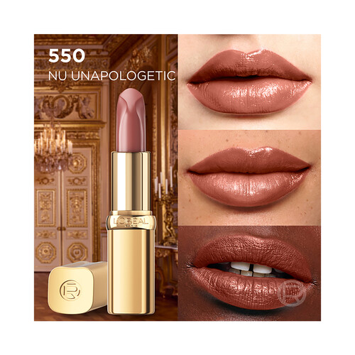 L´ORÉAL PARIS Color riche nude Tono 550 Nu unapologetic Barra de labios con acabado satinado.