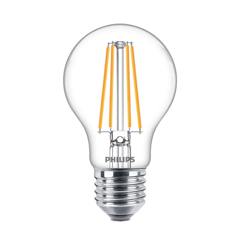 Bombilla Led E27, 8,5W=75W, luz cálida 2700K, 1055lm, PHILIPS.