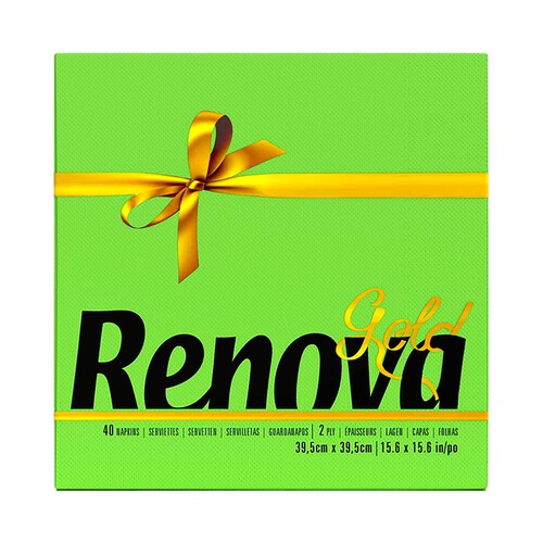 RENOVA Servilletas color verde RENOVA GOLD 40 uds.