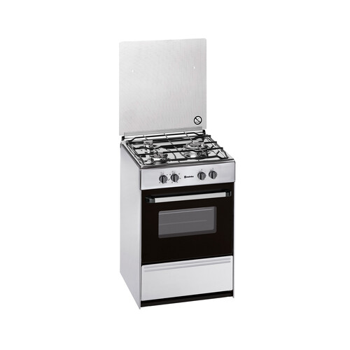 Cocina de gas independiente MEIRELES G-1530DV X1, horno a gas, 3 zonas cocción, A: 82cm, H: 51,5cm, F: 56,5cm.