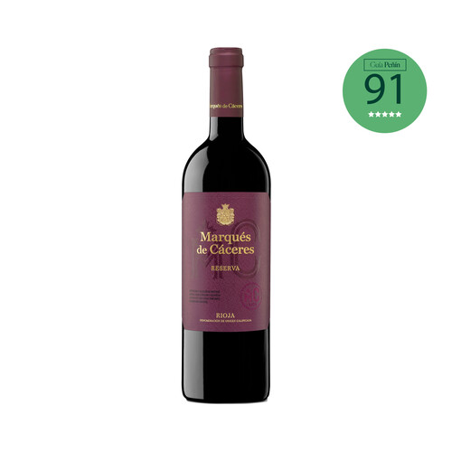 MARQUÉS DE CÁCERES  Vino tinto reserva con D.O. Ca. Rioja botella 75 cl.