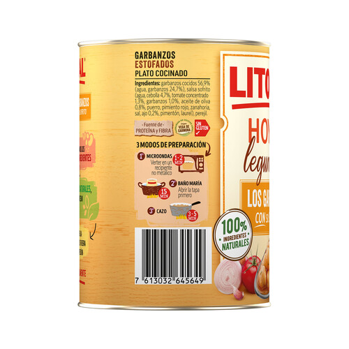 LITORAL Garbanzos cocinados al estilo de la abuela LITORAL 440 g.