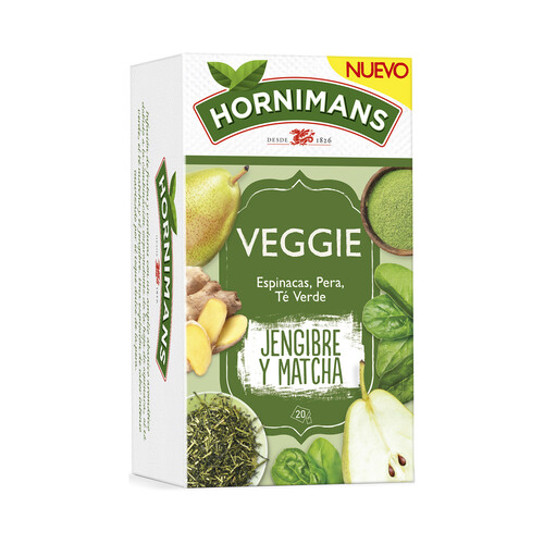 HORNIMANS Té verde con vegetales (espinacas, tomate, jengibre y matcha) 30 g.