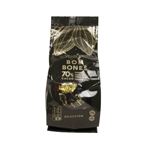 Surtido de bombones de chocolate negro 70 % VENDOME 180 g.