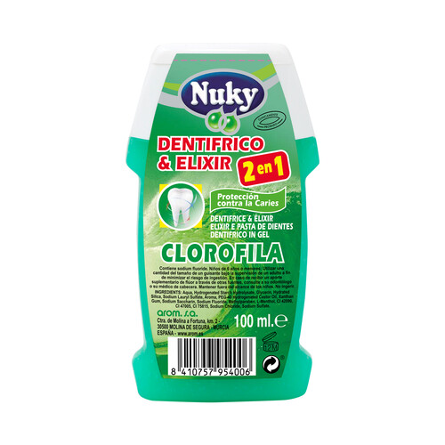 NUKY Dentífrico y elixir con sabor a clorofila 100 ml.