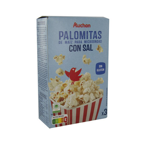 PRODUCTO ALCAMPO Palomitas de maíz con sal para microondas 3 uds. x 90 g.