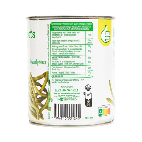 PRODUCTO ECONÓMICO ALCAMPO Judías verdes finas 440 g.