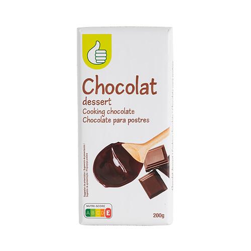 PRODUCTO ECONÓMICO ALCAMPO Chocolate para postres, tableta de 200 g.