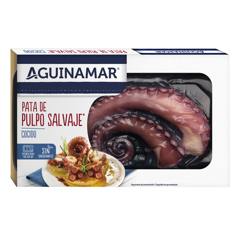 AGUINAMAR Patas cocidas de pulpo AGUINAMAR 200 g.