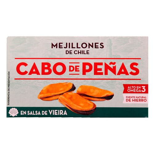 Mejillones chile en salsa de vieira cabo de peñas 45 g.