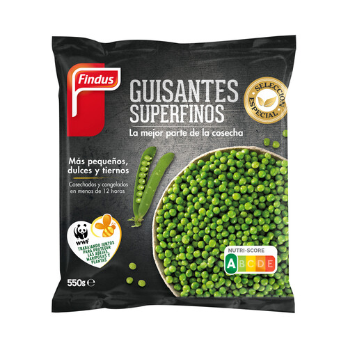 FINDUS Guisantes superfinos, cosechados y congelados en menos de 12 horas FINDUS Selección especial 550 g.