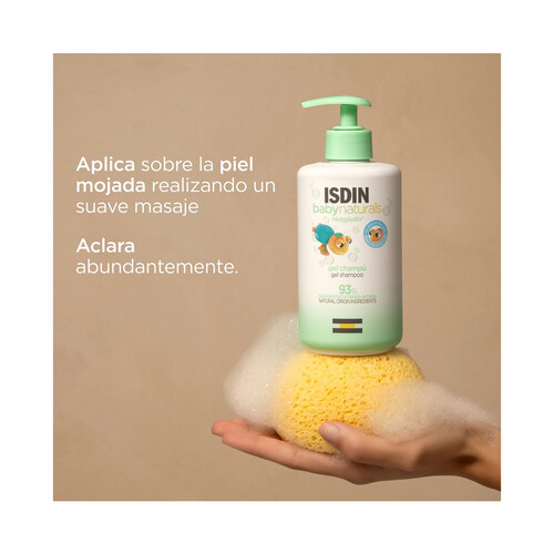 ISDIN Baby natural Gel y champú de uso diario, que no pica en los ojos 750 ml.