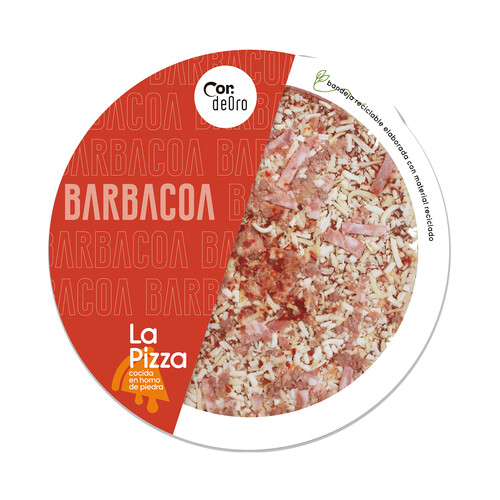 DEORO Pizza fresca barbacoa cocida en horno de piedra DEORO 400 g.