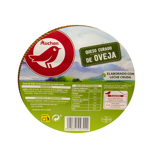 AUCHAN Queso de oveja curado Producto Alcampo