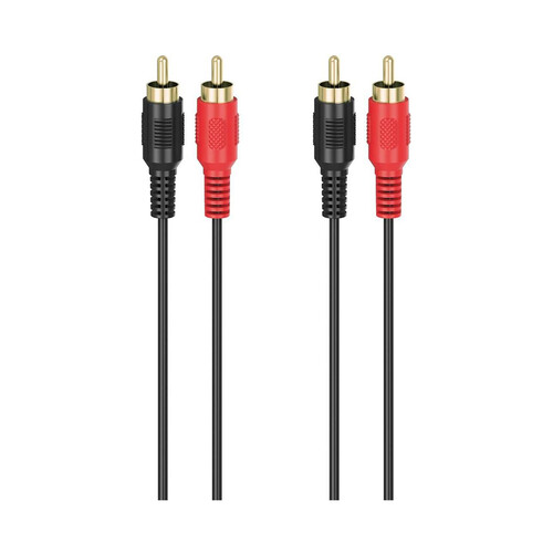 Cable audio QILIVE de 2 RCA macho a 2RCA macho, 2m, terminales dorados.