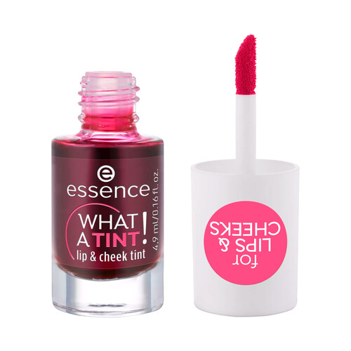 ESSENCE What a tint! Barra de labios y colorete líquido, con cobertura ligera.