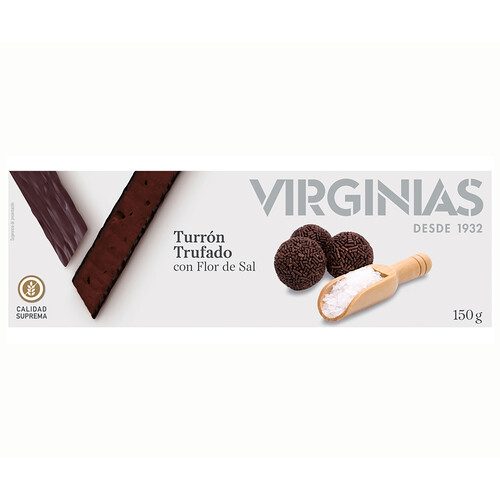 VIRGINIAS Turrón trufado de chocolate a la flor de sal 150 g.