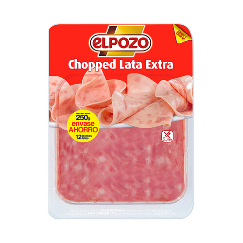 EL POZO Chopped pork de lata, de categoria extra, sin gluten y crotado en lonchas EL POZO 250 g.