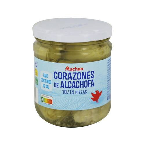 PRODUCTO ALCAMPO Corazones de alcachofa 10/14 bajo en sal frasco de 245 g.