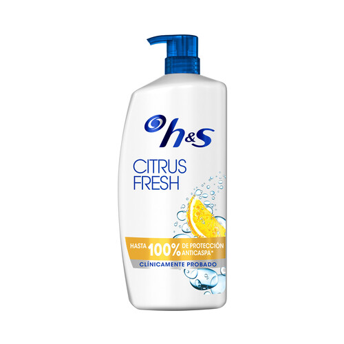 H&S Champú anticaspa de uso diario con micro bioma protect, para cabellos grasos H&S Citrus fresh 1 l.