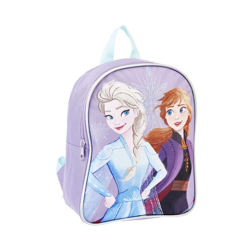 Mochila infantil, FROZEN, varios compartimentos, color morado, ALCAMPO.