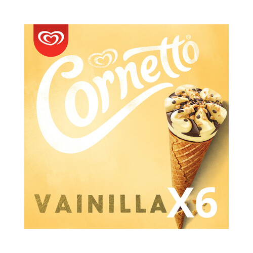 CORNETTO Conos de helado de vainilla, con trocitos de chocolate y almendra CORNETTO de Frigo 6 x 90 ml.