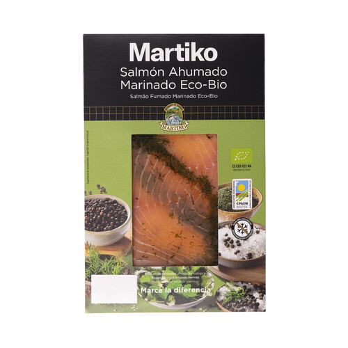 MARTIKO Eco Salmón ahumado marinado ecológico 80 g.