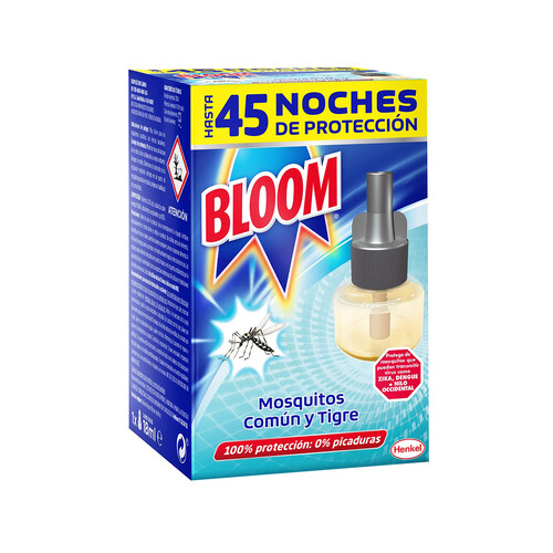 BLOOM IRecambio insecticida eléctrico líquido, moscas y mosquitos BLOOM 45 días