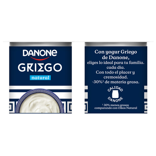 DANONE Yogur griego natural con un 30% menos de grasa 4 x 110 g.