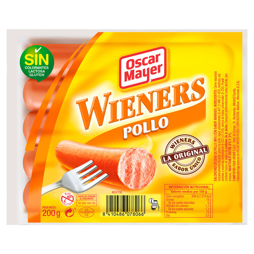 OSCAR MAYER Salchichas cocidas y ahumadas de pollo OSCAR MAYER Todo ave 200 g