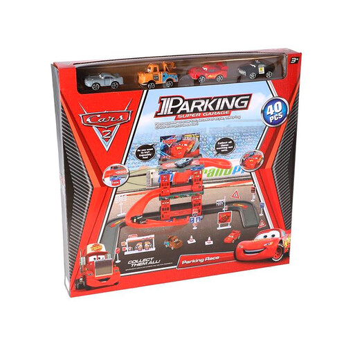 Set de Cars Parking Race, 40 piezas y 4 coches.