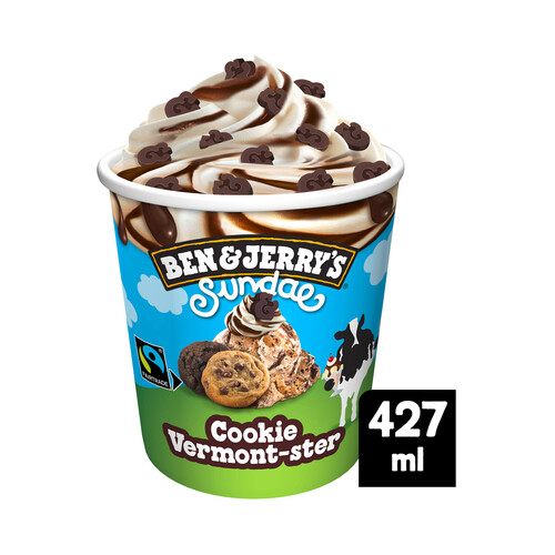 BEN & JERRY'S Tarrina de helado de nata con galletas y trocitos de chocolate sundae 427 ml.