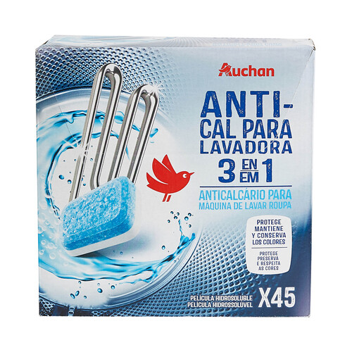 PRODUCTO ALCAMPO Pastillas antical para lavadoras 3 en 1 45 uds.