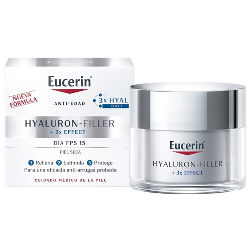 EUCERIN Crema antiedad de día con factor de protección 15, especial pieles secas EUCERIN Hyaluron filler 50 ml.