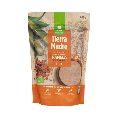 TIERRA MADRE Bio Azúcar de caña integral (panela sin refinar) de comercio justo 400 g.