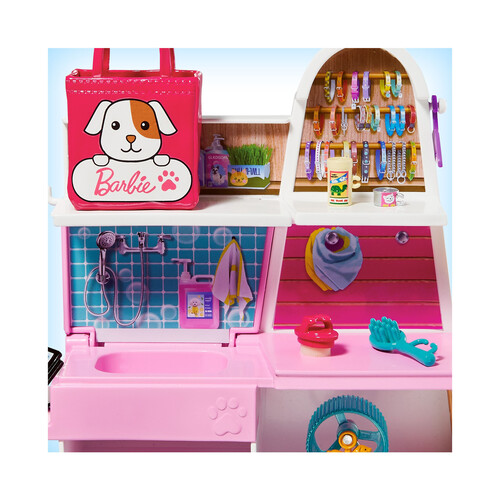 Barbie tienda de mascotas con muñeca y 25 accesorios, BARBIE.