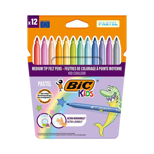 12 Rotuladores colores pastel, BIC KIDS.