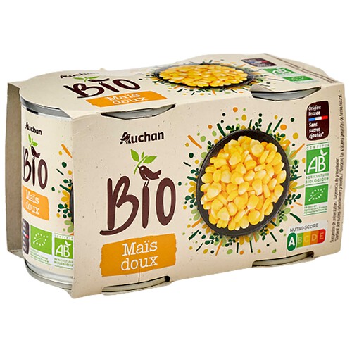 PRODUCTO ALCAMPO Bio Maíz dulce en grano procedente de cultivo ecológico 2 x 140 g.