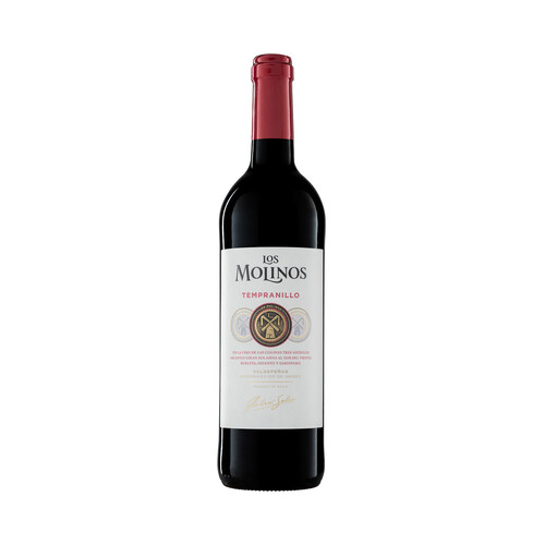 LOS MOLINOS  Vino tinto con D.O. Valdepeñas botella 75 cl.