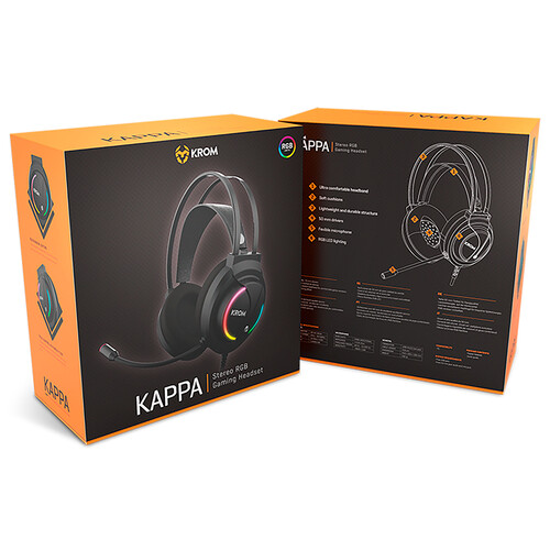 Auriculares gaming KROM Kappa RGB Stereo.