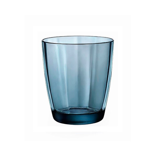 Vaso de vidrio azul modelo Pulsar, 30cl, BORMIOLI.