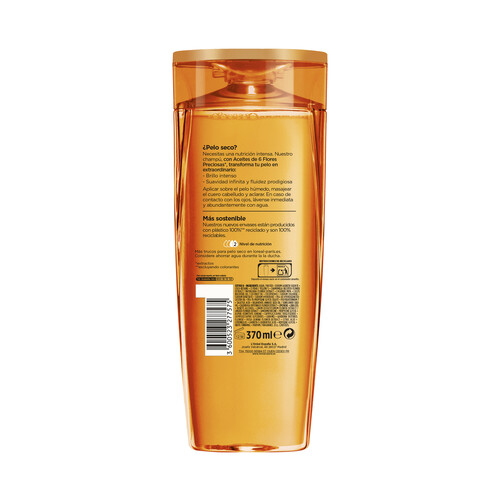 ELVIVE Champú nutritivo para cabellos secos y dañados ELVIVE Aceite extraordinario 380 ml.