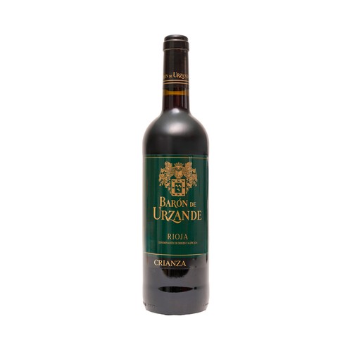 Vino tinto crianza con denominación de origen calificada Rioja BARÓN DE URZANDE botella de 75 cl.