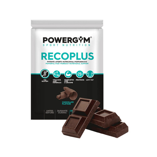 POWERGYM Recoplus Aporte nutricional postejercicio con sabor a chocolate