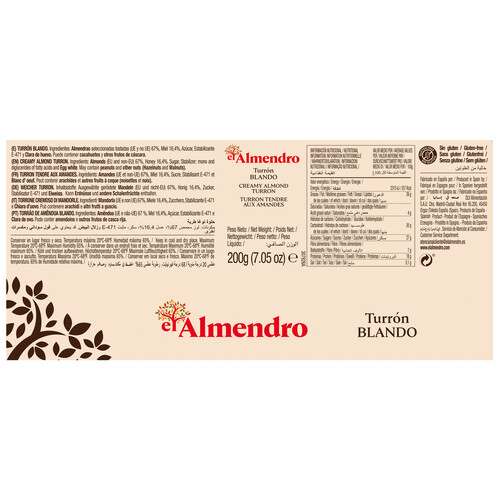 EL ALMENDRO Turron blando de almendra cremosa 200 g.