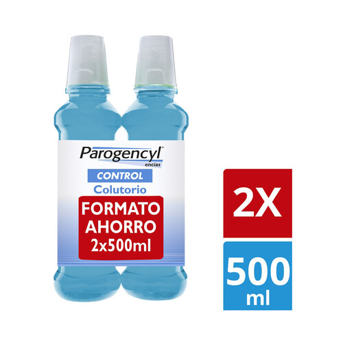 PAROGENCYL Enjuague bucal sin alcohol, que ayuda al tratamiento y prevención de la gingivitis PAROGENCYL Control 2 x 500 ml.
